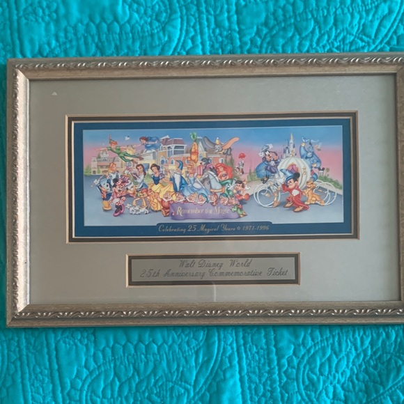 Walt Disney World Framed 25th Anniversary Ticket with Classic Characters - Picture 8 of 8